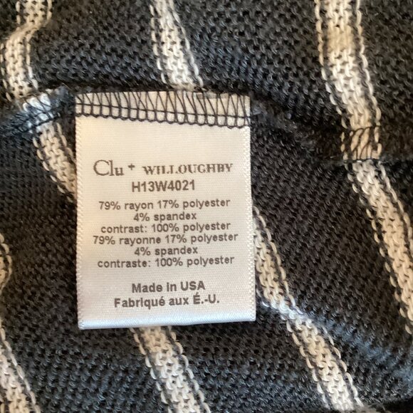 Clu + Willoughby Womens Sweater SIze Small Gray White Striped Back Detailing - Picture 8 of 8